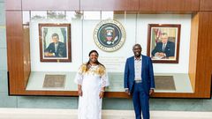 Former Deputy President Rigathi Gachagua and his wife Dorcas in the U.S.