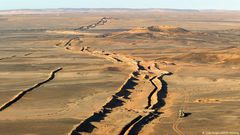 Aerial view of the Moroccan berm in Western Sahara