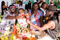 A bartender making cocktails at the Davis Cup polo tournament
