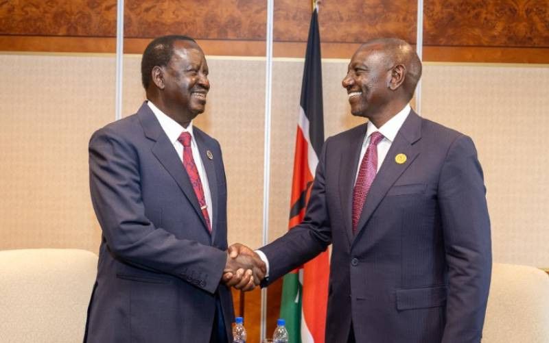 President William Ruto and Raila Odinga in Addis Ababa