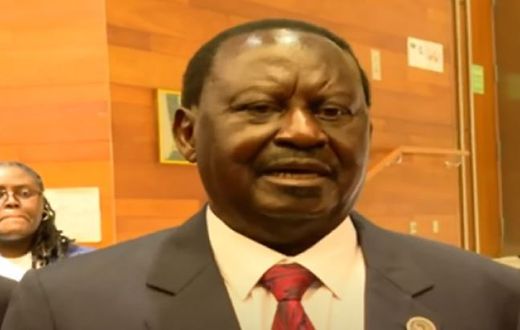 Raila Odinga addresses the press after losing the AUC Chair elections in Addis Ababa, Ethiopia, on February 15, 2025