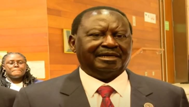 Raila Odinga addresses the press after losing the AUC Chair elections in Addis Ababa, Ethiopia, on February 15, 2025
