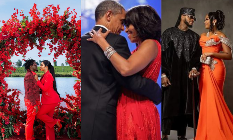 Kevin Bahati with Diana Bahati, Barrack & Michelle Obama and Diamond Platnumz with Zuchu