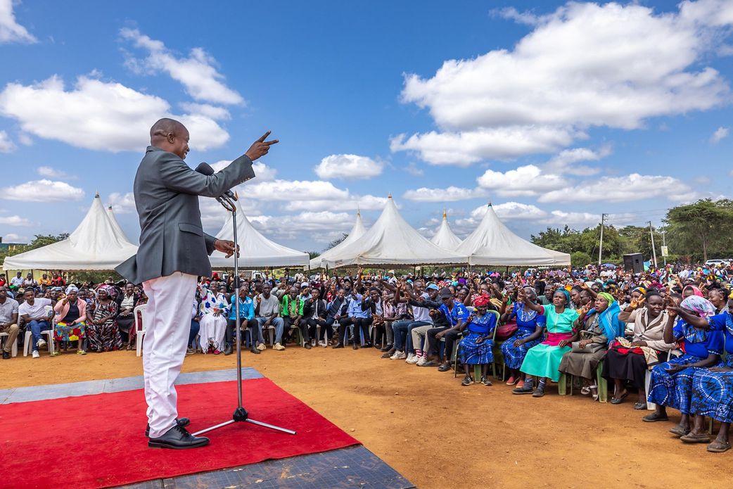 DP Kithure Kindiki speaking at an economic empowerment event in Wote on Saturday, June 14