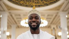 An AI-generated image of a Muslim in a mosque