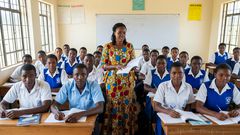 An AI-generated image of a teacher at work