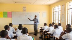 An AI-generated image of a teacher at work