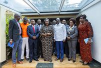 President William Ruto condoles with Ida Odinga at Raila Odinga's residence in Karen