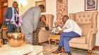 President William Ruto condoles with Ida Odinga at Raila Odinga's residence in Karen