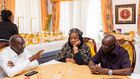 President William Ruto condoles with Ida Odinga at Raila Odinga's residence in Karen