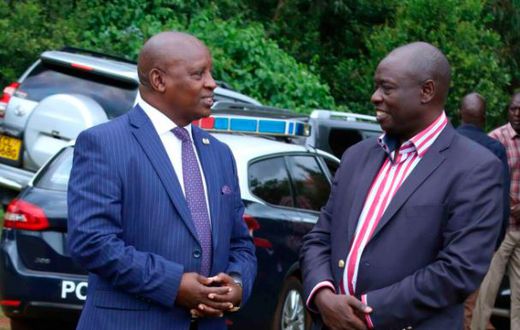 File image of Nyeri Governor Mutahi Kahiga with impeached Deputy President Rigathi Gachagua