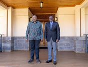 Former president Uhuru Kenyatta (left) with his successor William Ruto