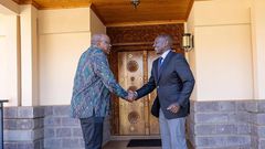 Former president Uhuru Kenyatta (left) with his successor William Ruto