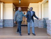 Former president Uhuru Kenyatta (left) with his successor William Ruto