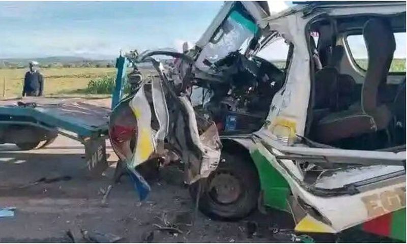The scene of an accident at Olonini area on the Narok - Bomet highway on Saturday, December 14, 2024