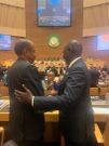 New AUC chairperson Mahmoud Ali Youssouf of Djibouti with President William Ruto of Kenya in Addis Ababa, Ethiopia