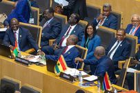 President William Ruto with AUC chairman candidate Raila Odinga, Prime CS Musalia Mudavadi and NIS boss Noordin Haji during the African Union Summit in Addis Ababa, Ethiopia on February 15, 2025