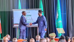 President William Ruto endorsing Raila Odinga for the AUC seat on August 27, 2024.