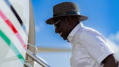 President William Ruto boarding a plane