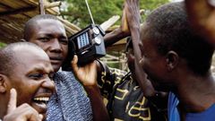 People listening to radio