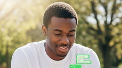 An AI-generated image of a man using WhatsApp