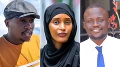 A collage of Osama Otero, Hanifa Adan and Dr Austin Japrado