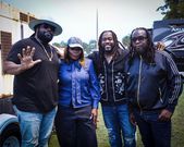 Jemere Morgan alongside Morgan Heritage members Gramps Morgan, Uma Morgan and Mojo Morgan