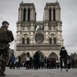 A French soldier stands guard in front of Notre-Dame Cathedral in Paris