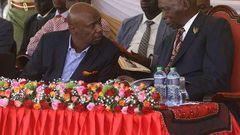 File image of retired President Daniel Moi who is currently admitted to hospital with Gideon Moi