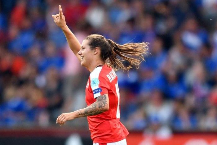 Swiss forward Ramona Bachmann scored one of the goals during the game against Iceland at the women's Euro in the Netherlands, helping Switzerland come back to a 2-1 victory