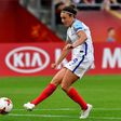 England's forward Jodie Taylor kicks the ball to open the scoring during the UEFA Women's Euro 2017 football tournament match against Scotland July 19, 2017