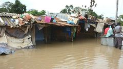 Residences of people were overtaken by the flood.