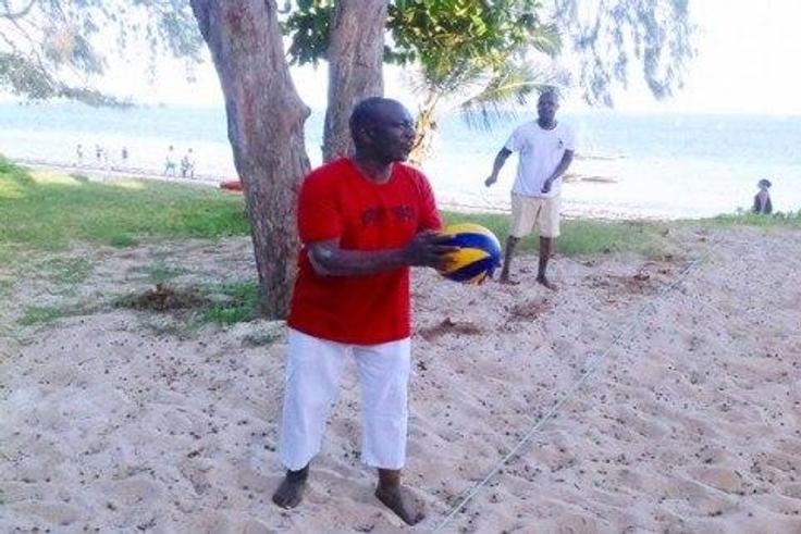 DP William Ruto playing volley ball at the beach