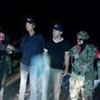 Dutch reporters Derk Johannes Bolt (2L) and Eugenio Ernest Marie Follender (2R) after their release by ELN rebels, upon arriving in Catatumbo, northeast Colombia on June 24, 2017, in an image released by the Colombian Ombudsman press office