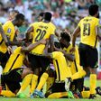 Jamaica's players celebrate after scoring a goal against Mexico during their 2017 CONCACAF semi-final match, at Rose Bowl in Pasadena, California, on July 23