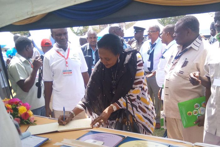 Education CS Amina Mohamed during a past KICD open day (twitter)