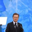 South Korea's new President Moon Jae-In (pictured) proposed an ambitious idea to co-host the 2030 World Cup along with China, Japan and North Korea, to FIFA chief Gianni Infantino in a meeting on June 12, 2017