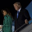 US President Donald Trump and First Lady Melania Trump arrive on Air Force One at Warsaw Chopin Airport in Warsaw, Poland, July 5, 2017, as they begin a 4-day trip to Poland and Germany