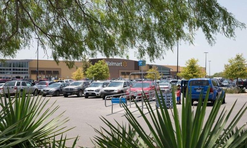 Migrants were discovered in a truck parked in this Walmart parking lot in San Antonio, a city that is a two-hour drive from the US-Mexico border