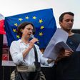 Protestors criticized a controversial reform of the Supreme Court Polish lawmakers adopted in July despite the threat of unprecedented EU sanctions