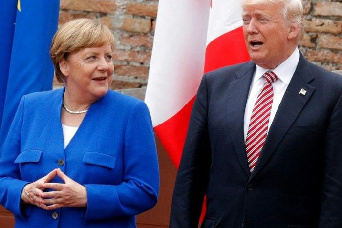 European leaders, among them German leader Angela Merkel, seen in May 2017 with US President Donald Trump, suggested Europe might have to look to its own security after Trump refused to make an unequivocal public commitment to NATO's Article 5