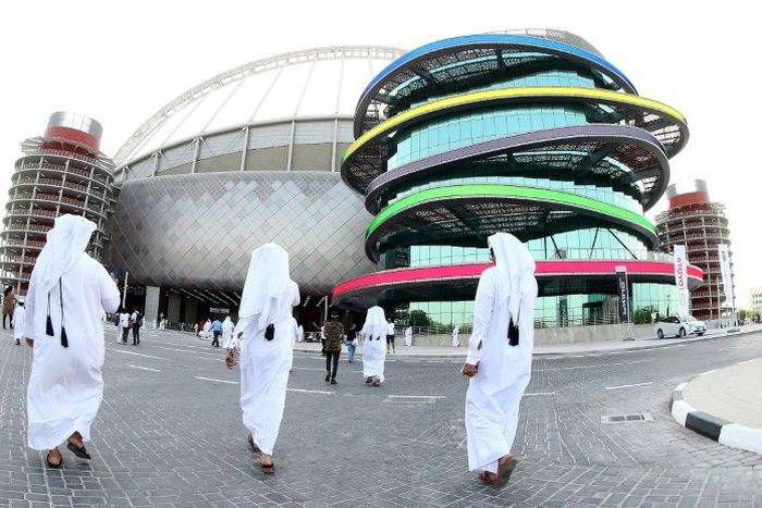 The Khalifa International Stadium in Doha, after it was refurbished ahead of the Qatar 2022 FIFA World Cup, on May 19, 2017