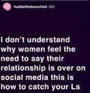 Huddah Monroe post on Lilian Mili break up(Instagram