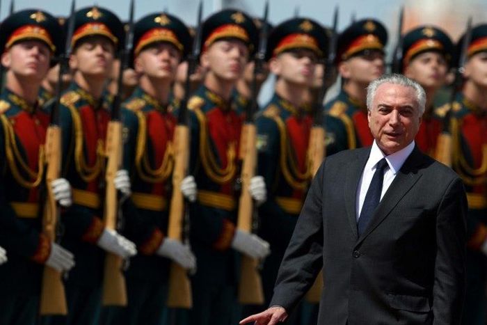 Brazilian President Michel Temer, currently in Russia, is accused of benefitting from bribes: federal police