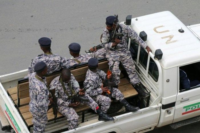 A police patrol in Bujumbura earlier this year
