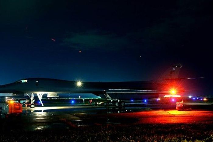 The US Air Force B-1B bomber pictured here flew over the Korean peninsula last week in a show of force after North Korea's latest test launch of an inter-continental ballistic missile