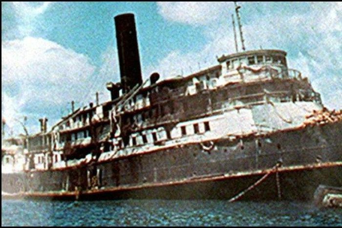 The Exodus, used to carry thousands of Jews on their attempt to reach British-controlled Palestine and create a Jewish state, in a photo taken shortly after lifting anchor on July 11, 1947