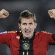 Germany's Miroslav Klose reacts after scoring his 3rd goal during the World Cup 2010 qualifying match Finland vs Germany september 10, 2008 at the Olympic Stadium in Helsinki