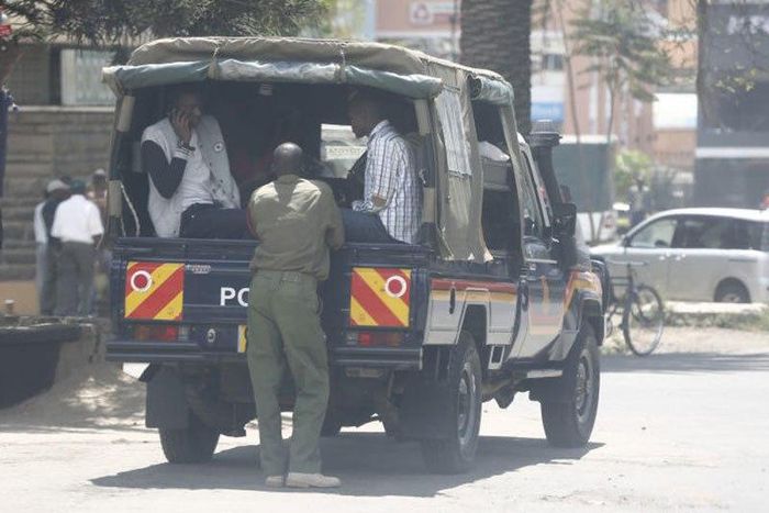 A police patrol vehicle ferrying passengers Nakuru along Marigat - Nakuru road on Monday