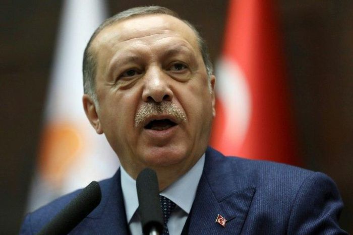 Turkish President Recep Tayyip Erdogan addresses delegates during a meeting of the Justice and Development Party (AK Party) in Ankara, on June 13, 2017
